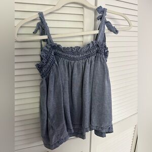 Anthropologie adjustable blue tank, size XL